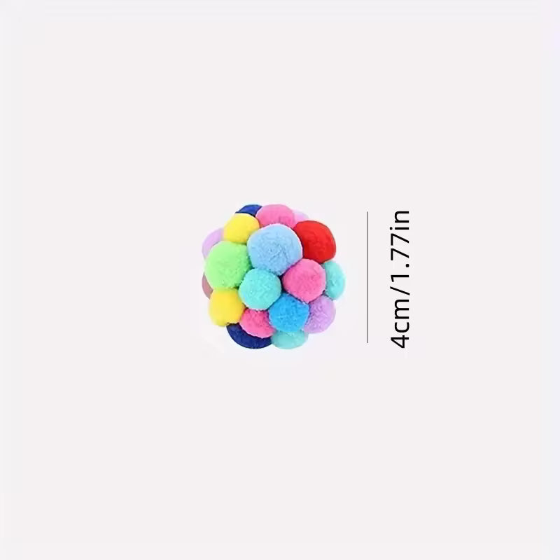 1/3PCS Cat Toys Cat Plush Ball Toy Pet Elastic Bell Ball Self Hi Ball Playing Cat Colorful Woolen Ball