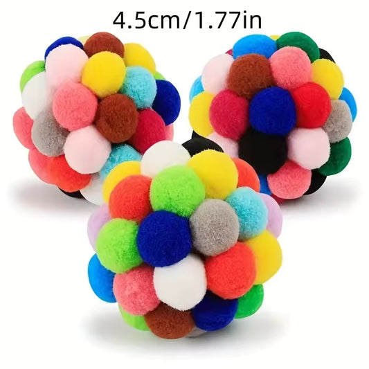 Colorful Cat Plush Bell Balls – 3 Pack of Fun Play Toys