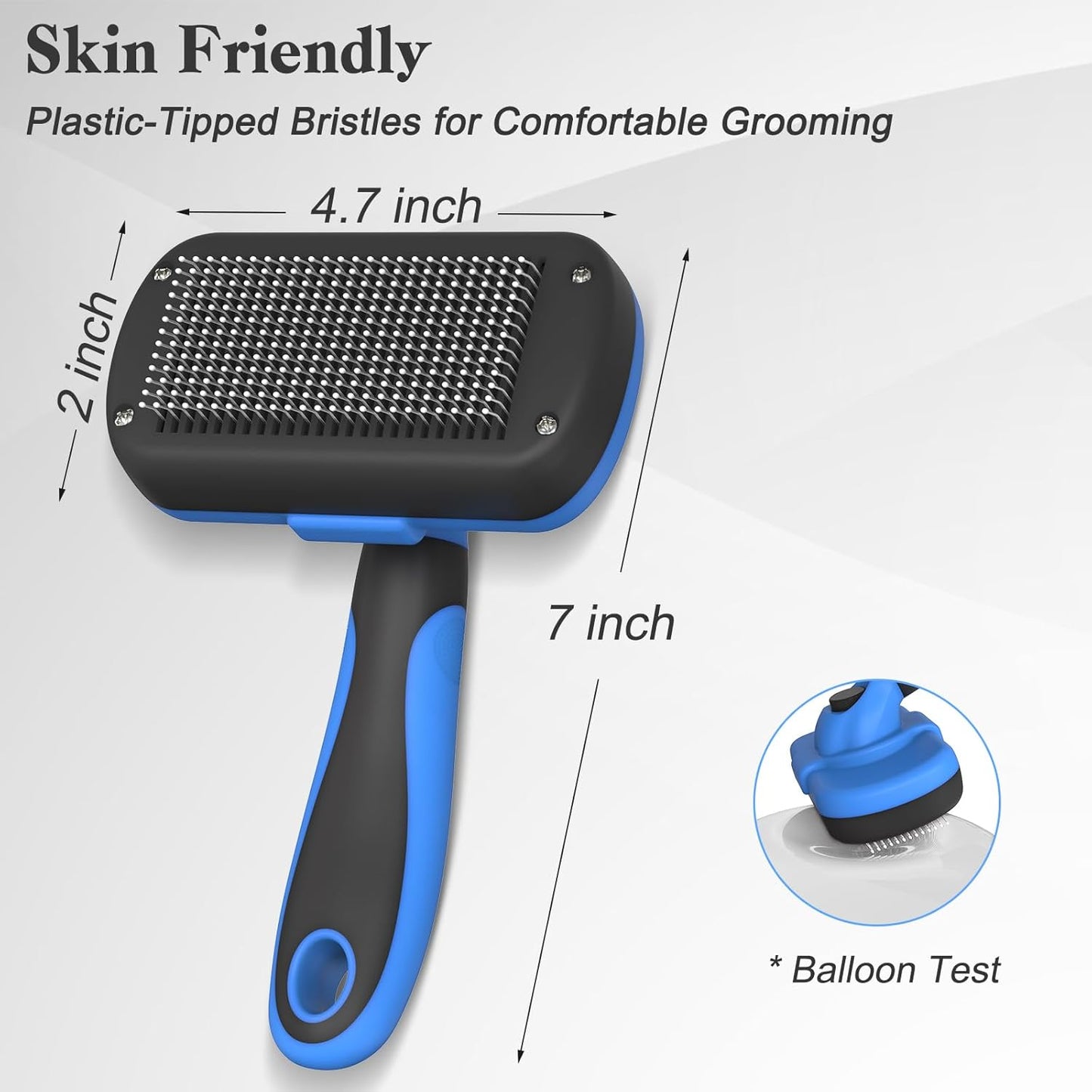 Swihauk Self Cleaning Slicker Brush β Gentle Deshedding Grooming Tool for Dogs & Cats β Blue