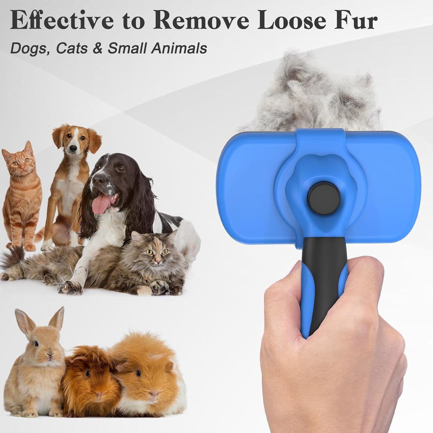Swihauk Self Cleaning Slicker Brush β Gentle Deshedding Grooming Tool for Dogs & Cats β Blue