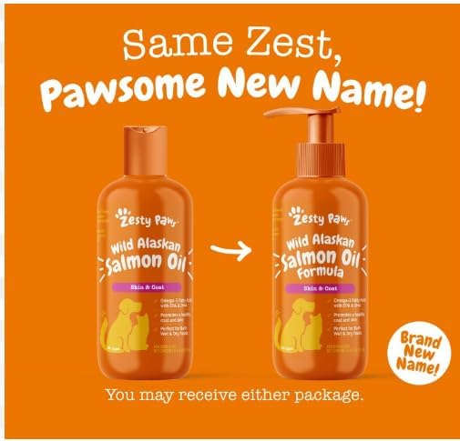 Zesty Paws Wild Alaskan Omega-3 Oil – Premium Skin & Coat Supplement for Dogs and Cats