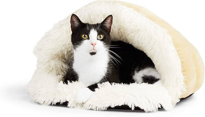 EveryYay Soothing Play Cave Cat Bed, 20" L X 17" W X 12" H, Tan