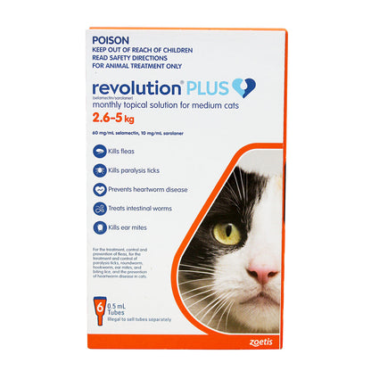 Revolution Plus Topical Solution 5.6-11lbs Cat, 3 Month Supply